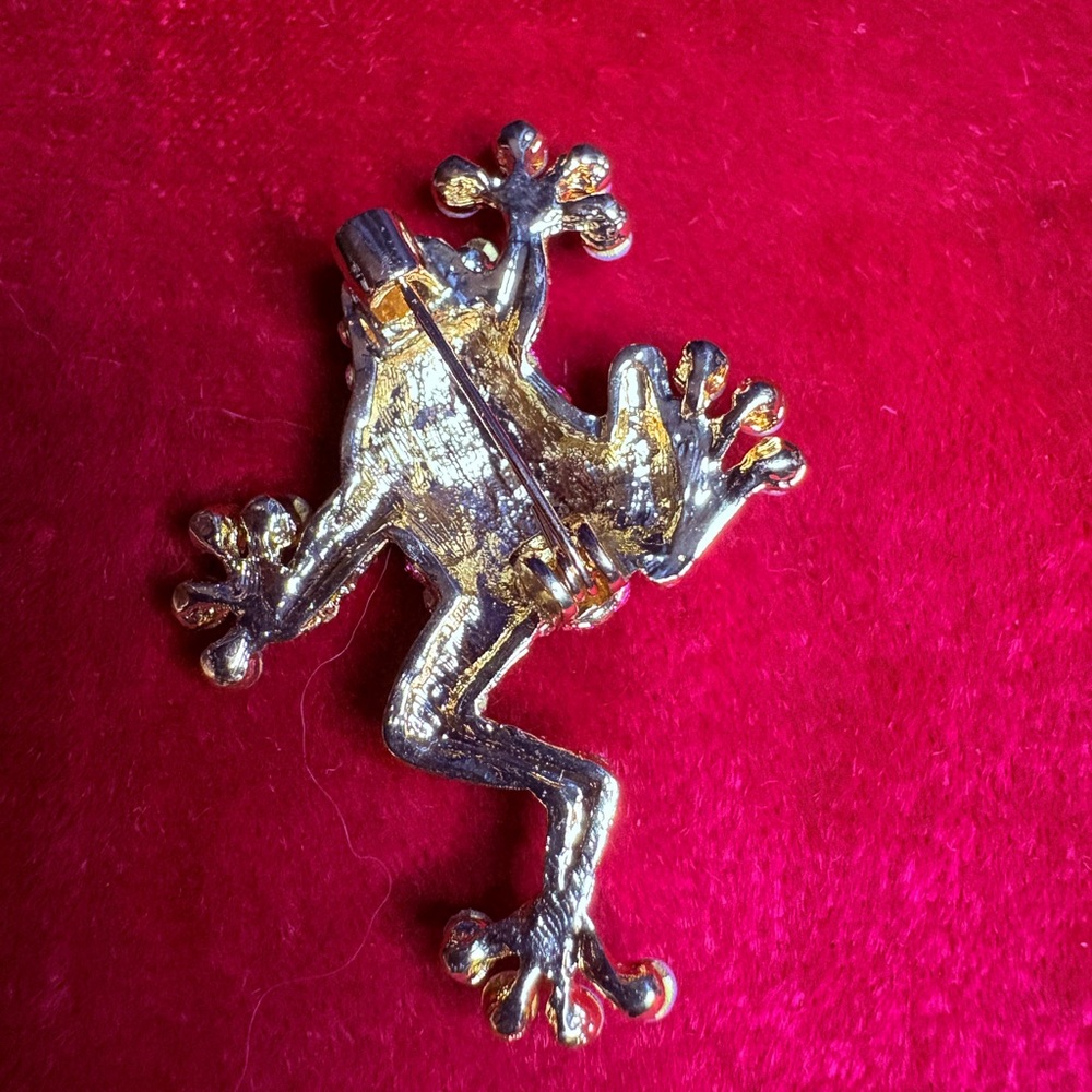 Brooch Pin Rhinestone Frog Adorable Cute Colorful Animal 🐸 - Picture 4 of 6